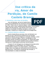 Análise Crítica Da Obra Amor de Perdição, de Camilo Castelo Branco