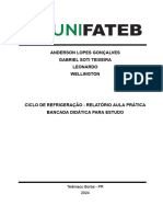 Relatório Aula Prática - Ciclo de Refrigeração