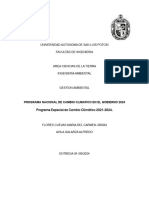 Programa Nacional de Cambio Climatico en El Gobierno 2024