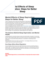 Mental Effects of Sleep Deprivation - Steps For Better Sleep