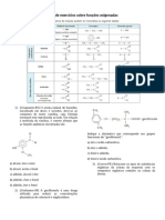 Lista de Exercícios Sobre Funções Oxigenadas