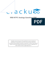 Cracku RRB NTPC Analogy Questions PDF