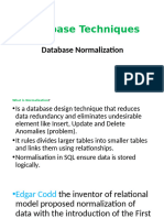 Database Techniques DB Normalization