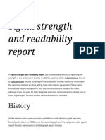 Signal Strength and Readability Report