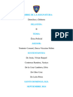 Desarrollo y Análisis Del Folleto de Ética Policial de La Policía Nacional de La República Dominicana