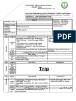 Education International School Weekly Plan