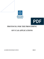 Protocol For The Processing of Ucas Applications: Academic Registrar'S Office 2004-05