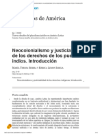 Neocolonialismo y Justiciabilidad de Los Derechos de Los Pueblos Indios. Introducción