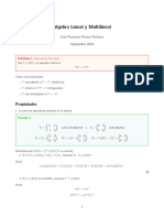 Algebra Lineal y Multilineal: Propiedades