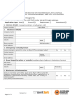 Application For A Vehicle Licence To Transport Explosives