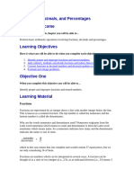 C4 Fractions Decimals Percentages