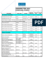 International Student Master Fee 2011-12