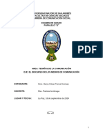 EXAMEN DE GRADO - El Discurso de Los Medios de Comunicación - Henry Cesar Torrez Encinas