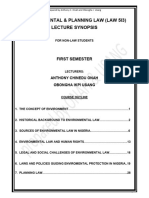 Environmental Law Lecture Synopsis