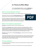 Unit 9, Article 4 Human Relations Theory by Elton Mayo