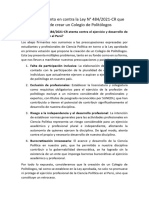 Pronunciamiento en Contra La Ley de Politólogos - Firmas