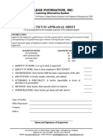 Practicum Appraisal Form