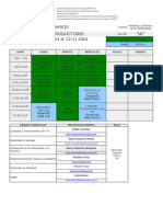 Horarios Curso Introductorio, Trayecto Inicial y Transición