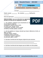 3er Grado Octubre - Examen 05 Conozcamos Nuestras Lenguas (2024-2025)