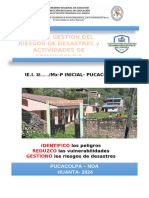 Ruta Del Plan de Gestión Del Riesgo de Desastre y Actividades