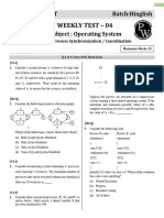 Operating System - Weekly Test 04 - Test Paper