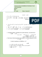 MATHS - 2nde C - CALCULS SUR LES NOMBRES RATIONNELS ET SUR LES PUISSANCES