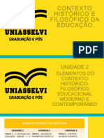 Contexto Histórico e Filosófico Da Educação Slides Unidade 2 Atualizado