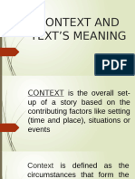 Meaning of Text and Context's