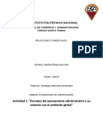 Escuelas Del Pensamiento Administrativo y Su Relación Con El Ambiente Global - Axel IvanMR