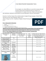 Cross-Cultural Differences in Nonverbal Communication Survey