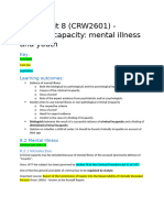 CRW2601 Study Unit 8 Criminal Capacity Mental Illness and Youth