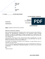 Projet de Lettre Sopaferb Requete Financement Activité