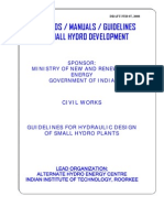 Hydraulic Design of Small Hydro Plants