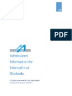 Admissions Information For International Students 2