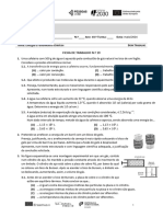 Ficha de Trabalho 19 - Energia e Fenómenos Térmicos