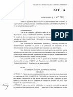 Buenos Aires, 2 7 Sep 2024: Ley ? 26.727 y La Resolución de La COMISIÓN NACIONAL DE TRABAJO AGRARIO ?