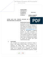 Modelo de Escrito Deduce Excepcion de Prescripcion Compress