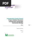 Leicestershire County Council: Project Initiation Document Leicestershire Sustainable Community Strategy