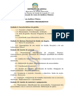 CONTEÚDO PROGRAMÁTICO FINAL Análises Clínicas