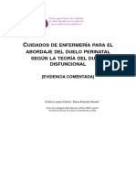 Cuidados de Emfermería para El Abordaje Del Duelo Perinatal Segun La Teoria Del Duelo Disfuncional