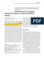 2018 - Practical Recommendations For Managing Hemolyzed Samples in Clinical Chemistry Testing