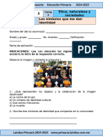 3er Grado Octubre - Examen 08 Los Símbolos Que Me Dan Identidad (2024-2025)