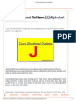 Court Shorthand Outlines (J) Alphabet