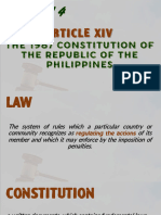 Lesson 4 Article 14 1987 Philippine Constitution