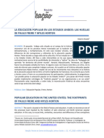 LA EDUCACIÓN POPULAR EN LOS ESTADOS UNIDOS LAS HUELLASDE PAULO FREIRE Y MYLES HORTON Roberto Elisalde