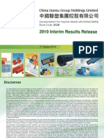 2010 Interim Results Release: 31 August 2010