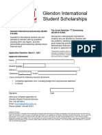 Glendon International Scholarship Application 2021