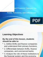 Banking-And-Finance-Thrifts and Finance Companies Lesson