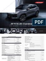 Jetour Dashing Spec Sheet