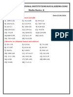 Maths Basic Work Sheet - 8